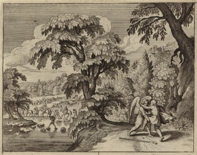 Jakob ringt mit dem Engel (Stich) von European School