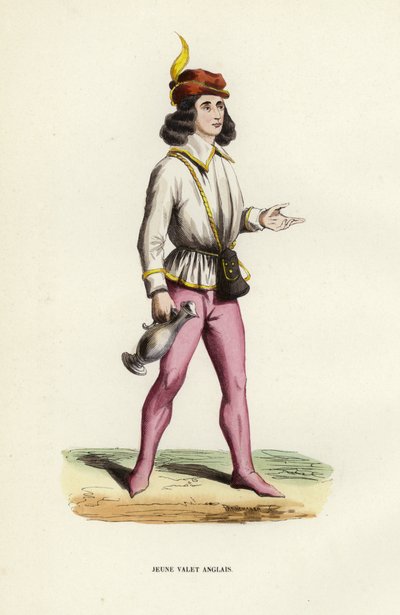 Junger englischer Diener (farbiger Stich) von European School