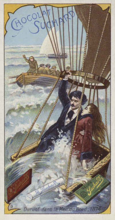 Jules Duruofs Ballon geht in der Nordsee nieder, 1874 von European School