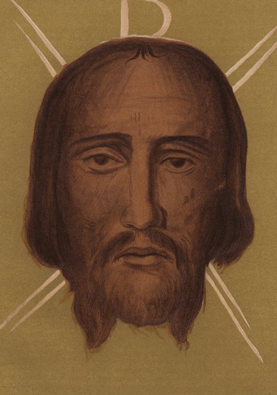 Abbild von Jesus Christus: Aus der Kirche St. Silvestro, Rom (Chromolithografie) von European School