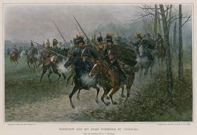 Napoleon und sein Stab von Kosaken überrascht von European School