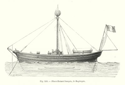 Französisches Feuerschiff, der Ruytingen (Stich) von European School