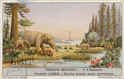 Prähistorische Welt, Liebig-Karte, frühes 20. Jahrhundert von European School