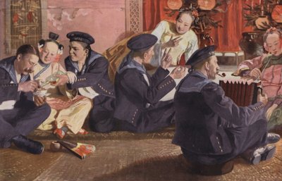 Matrosen in einem chinesischen Teehaus von European School