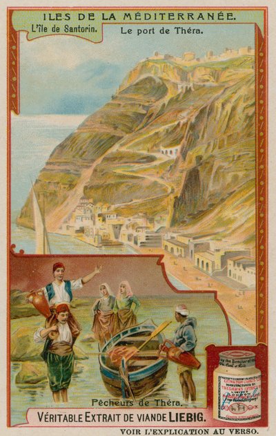 Santorini: Der Hafen und Fischer von Thira von European School