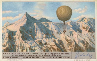 Schweizer Ballonfahrer Eduard Spelterini fliegt über die Alpen von European School