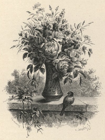 Blumenvase (Gravur) von European School