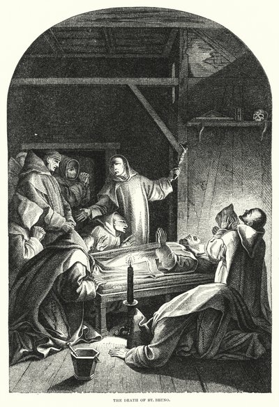 Der Tod des Heiligen Bruno von Eustache (after) Le Sueur