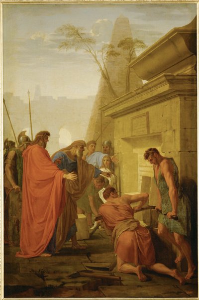 Darius öffnet das Grab von Nitocris, Königin von Babylon von Eustache Le Sueur