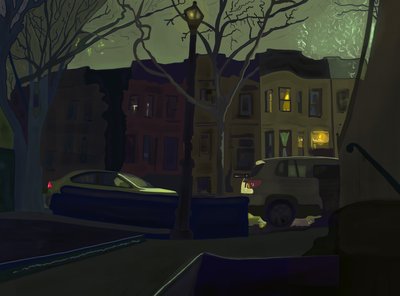 6 Uhr morgens Südseite der Straße, Prospect Park von Evan Sklar