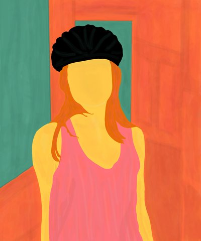 Ava mit Fahrradhelm, Brooklyn von Evan Sklar