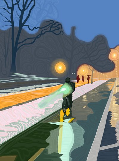 Fahrradweg, Prospect Park Brooklyn von Evan Sklar