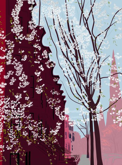 Garfield Place, Frühling, Brooklyn von Evan Sklar