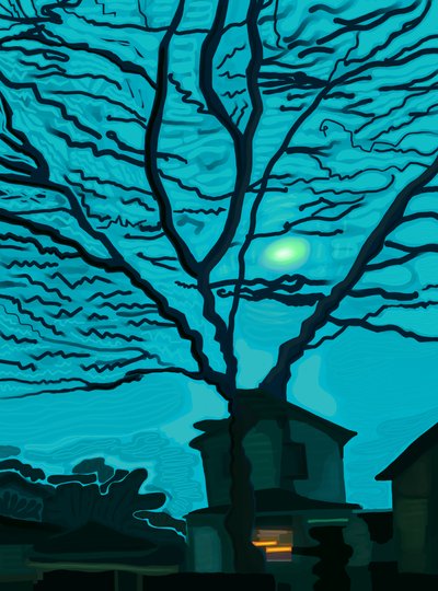 Haus in Queens bei Nacht von Evan Sklar