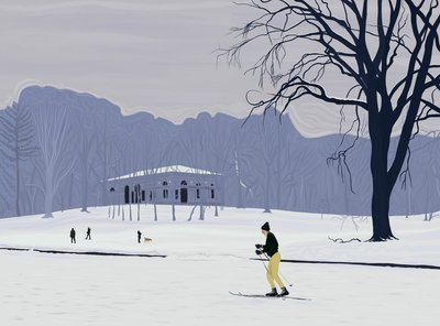 Skifahrer, Prospect Park, Brooklyn von Evan Sklar
