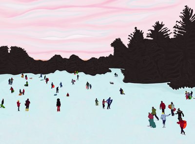 Schlittenfahren, Prospect Park von Evan Sklar
