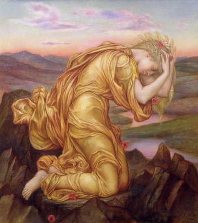 Demeter trauert um Persephone, 1906 von Evelyn De Morgan