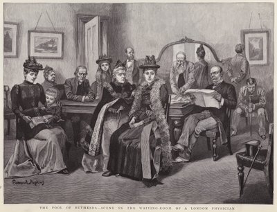 Der Teich von Bethesda - Szene im Wartezimmer eines Londoner Arztes von Everard Hopkins