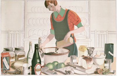 Der Weihnachts-Pudding, Poster 1928 von F.C. Harrison