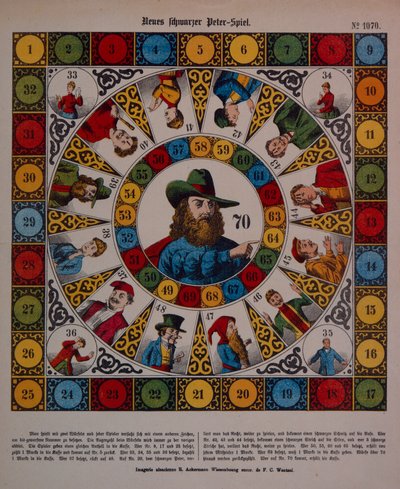 Spiel Schwarzer Peter, Flugblatt veröffentlicht von Ackermann, Wissembourg von F. C. Wentzel
