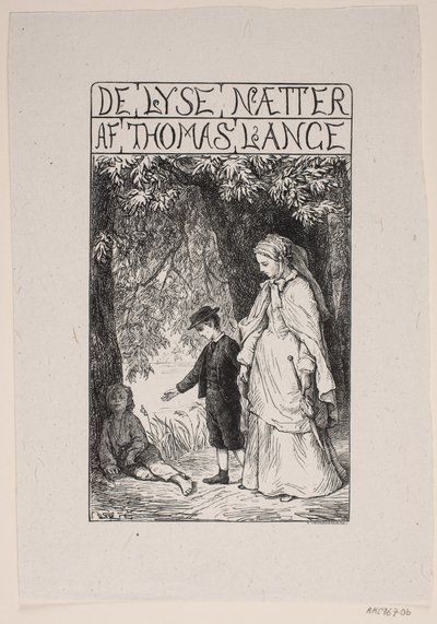 Titelblatt zu Th. Lange "De lyse nætter" von F. Hendriksen