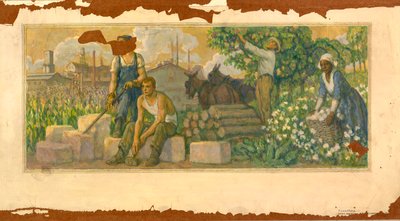 Überfluss von heute (Wandbildstudie, Clarksville, Tennessee Postamt) von F. Luis Mora