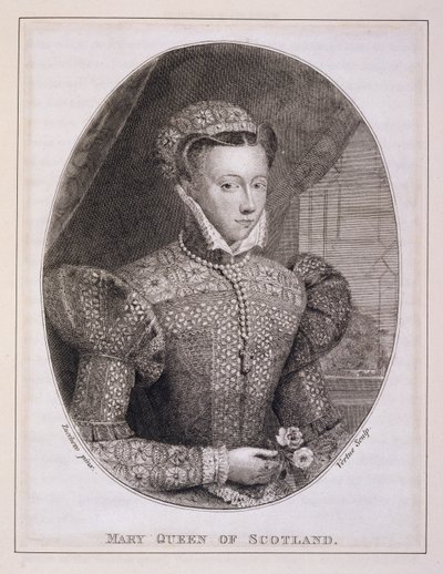 Maria Stuart (1542-87), graviert von George Vertue (1684-1756) von Federico (after) Zuccaro
