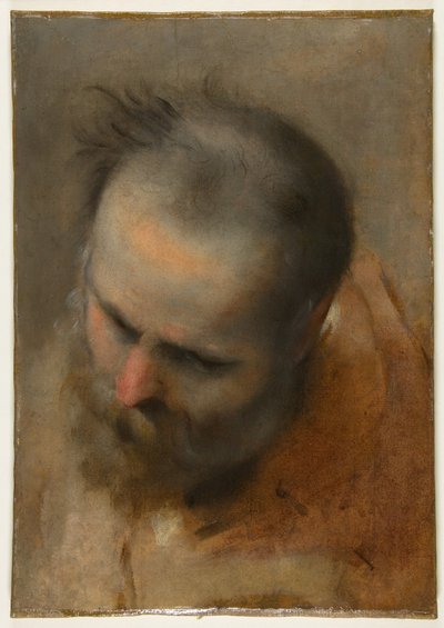 Kopf eines bärtigen Mannes, der nach links unten schaut (Nikodemus) von Federico Barocci