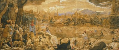 Jagdszene mit imaginärem Florenz, von Federico Zuccaro (ca. 1540-1609) von Federico Zuccaro