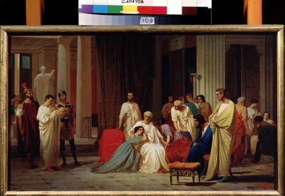 Die Verkündung des Todesurteils des römischen Senators Publius Clodius Thrasea Paetus im Jahr 66 n. Chr. von Fedor Andreevich Bronnikov