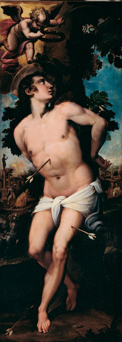 Das Martyrium des heiligen Sebastian. Gemälde von Felice Riccio genannt Brusasorzi (1539-1605) von Felice Brusasorci