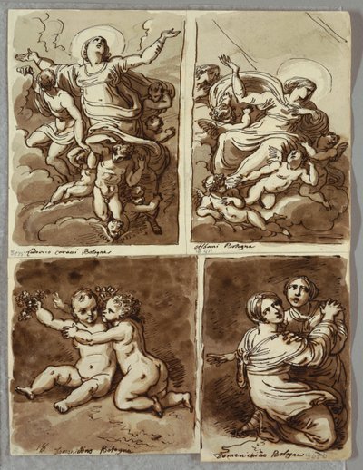 Lunette mit St. Peter und St. Paul mit St. Matthäus und dem Propheten Jesaja, Studie nach Sebastiano del Piombo von Felice Giani