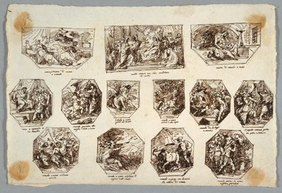 Romulus und Remus, Dreizehn Gemälde für die Sala delle Origini di Roma, Faenza von Felice Giani