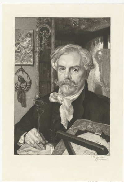 Porträt von Autor Edmond de Goncourt von Felix Bracquemond
