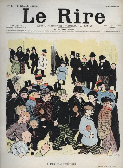 Titelblatt der Zeitung „Le Rire“, Nr. 4, 1. Dezember 1894: Bleus d