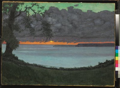 Sonnenuntergang bei Grace, Orange und Grüner Himmel von Felix Edouard Vallotton