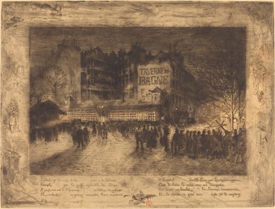 La Place des Martyrs und die Taverne des Gefängnisses, 1885 von Felix Hilaire Buhot