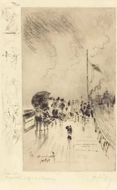 Ein Pier in England von Felix Hilaire Buhot