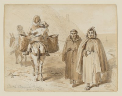 "Auf der Corniche-Straße," eine frühe Idee für "Skizzen im Ausland mit Feder und Bleistift" von Felix Octavius Carr Darley