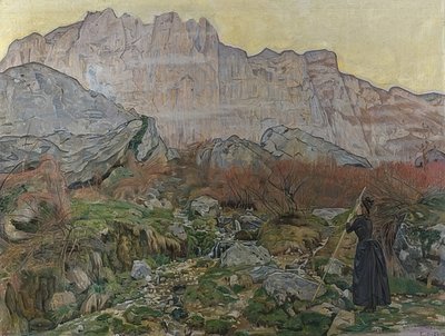 Die Vision (Gebirgslandschaft) von Ferdinand Hodler