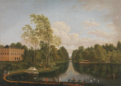Blick über den Oberen Schönbuschsee nach Süden auf Schloss Schönbusch und den Kanal (Aschaffenburger Zyklus) von Ferdinand Kobell