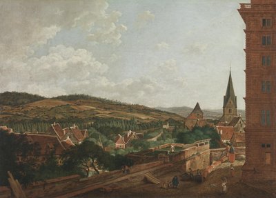 Blick vom Aschaffenburger Schloss auf den Pfaffenberg und St. Agatha (Aschaffenburger Zyklus) von Ferdinand Kobell