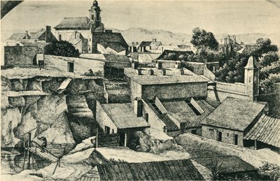 Steinbruch in Alt-Matzleinsdorf, mit der Pfarrkirche St. Florian in Wien, 1814-1815, 1943 von Ferdinand Olivier