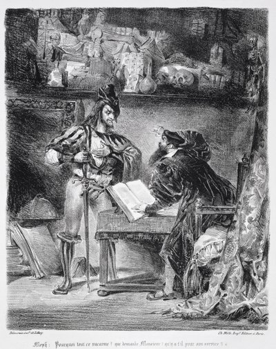 Erstes Treffen zwischen Faust und Mephistopheles: 