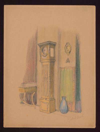 Innenraum mit Standuhr von Ferdynand Ruszczyc