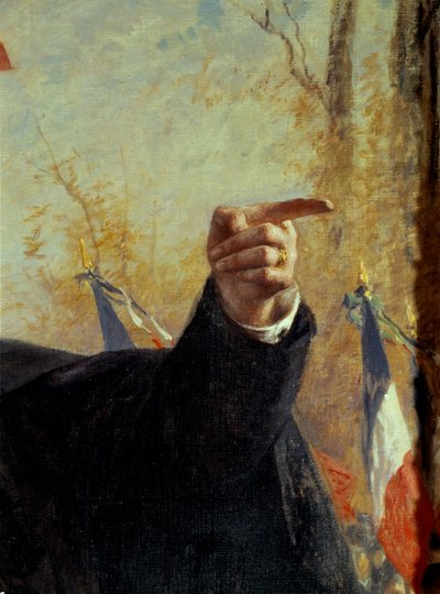 Hand. Detail des Porträts von Paul Déroulède (1846-1914), französischer nationalistischer Aktivist, der mit dem Finger zeigt von Fernand Cormon
