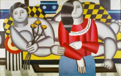 Frau, Blumen haltend von Fernand Leger