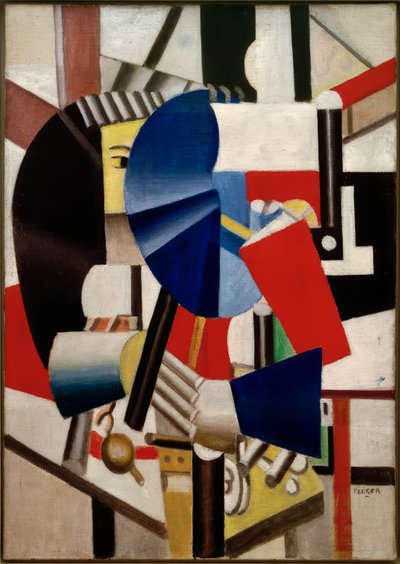 Frau mit Spiegel von Fernand Leger