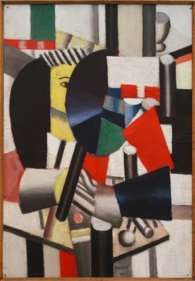 Frau mit Spiegel von Fernand Leger