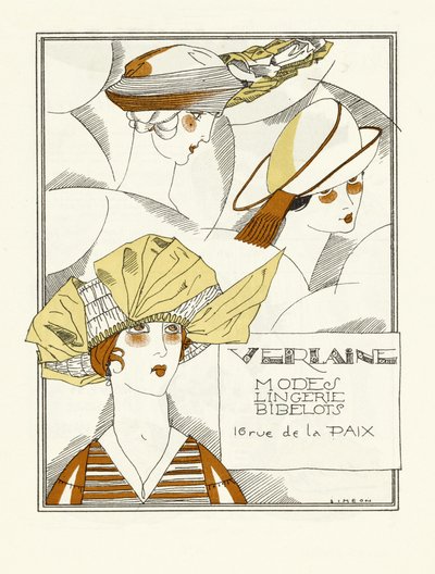 Werbung für Verlaine, Modes, Lingerie, Bibelots von Fernand Siméon
